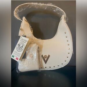 Valentino Orlandi Taupe Hobo bag gold hardware w/coin purse